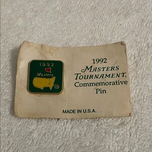 1992 Masters Tournament Golf Augusta National Commerative Pin Very Rare